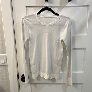 White Lululemon Swiftlh Long Sleeve White Top